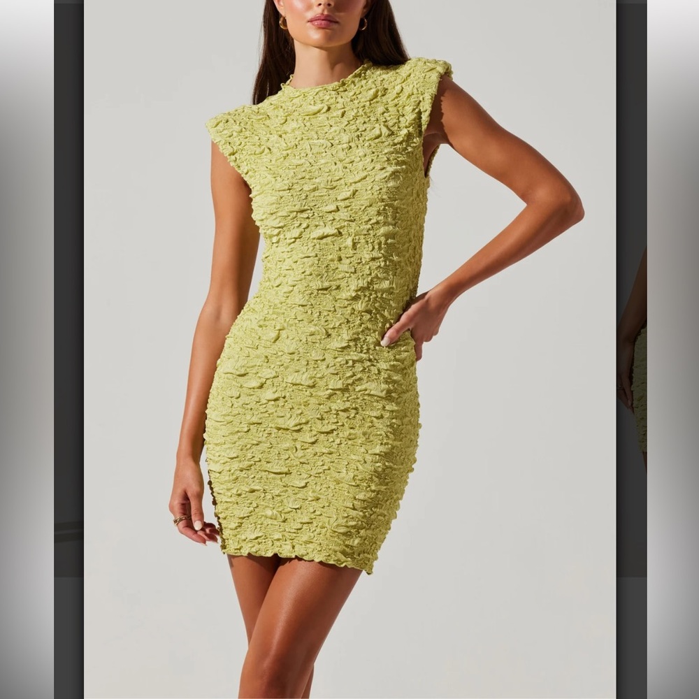 ASTR THE LABEL ANNIKA CRINKLED POPCORN MINI DRESS
